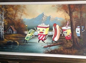 This Artist Adds Your Favorite Characters To Boring Old Thrift Store Paintings.