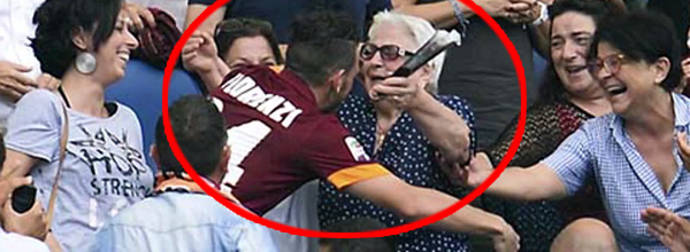 Soccer Player Runs Into The Stands To Hug His Grandma After Scoring A Goal.