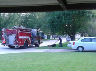 This Firefighter Finished Mowing The Lawn For A Man Who Suffered A Heart Attack.