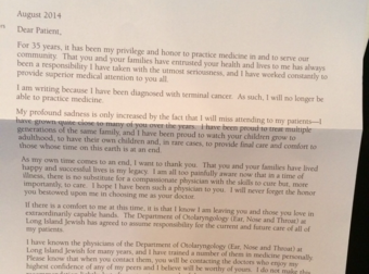 Doctor With Terminal Cancer Sends A Touching Goodbye To His Patients.