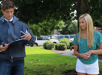 College Students Have Fun By Serenading Girls On Their Campus.