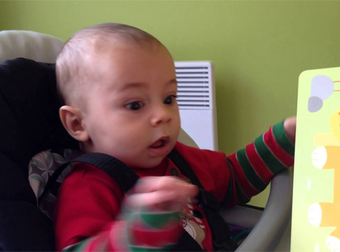 Cute Baby Is Shocked When It Hears What A Roaring Lion Sounds Like For The First Time.