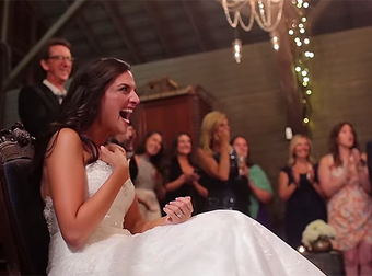 Groom And His Wedding Guests Give The Beautiful Bride An Awesome Surprise.
