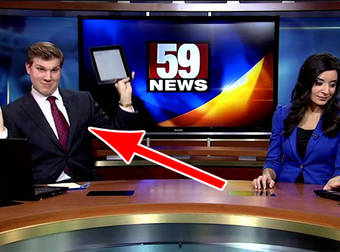 Awesome News Anchor Rocks Out and Dances During a Commercial Break.