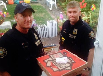 An Injured Delivery Boy Is Given Help From A Couple Of Kind Police Officers. Aw!