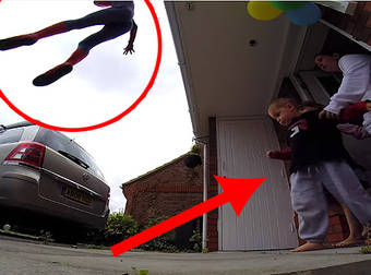 Father Dressed As Spider-Man Gives His Son A Perfect Birthday Surprise