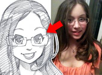An Awesome Artist Turns Photographs Of Strangers Into Amazing Anime Drawings.