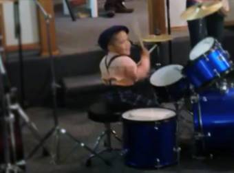 Two Year Old Drummer Boy Stuns a Congregation With His Performance.