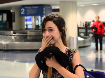 A Group Of Musical Friends Help A Man Propose To His Girlfriend At The Airport.