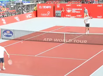 Tennis Player Does The Funniest Thing When Giving His Opponent A Congratulatory Hug.