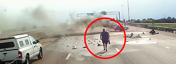 Heroic Truck Driver Pulls A Woman And Her Granddaughter From A Flaming Wreckage.