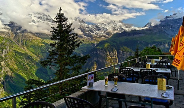 1. Hotel Edelweiss, Switzerland: From this amazing sun deck you'll get perfect snapshots of the Alps.