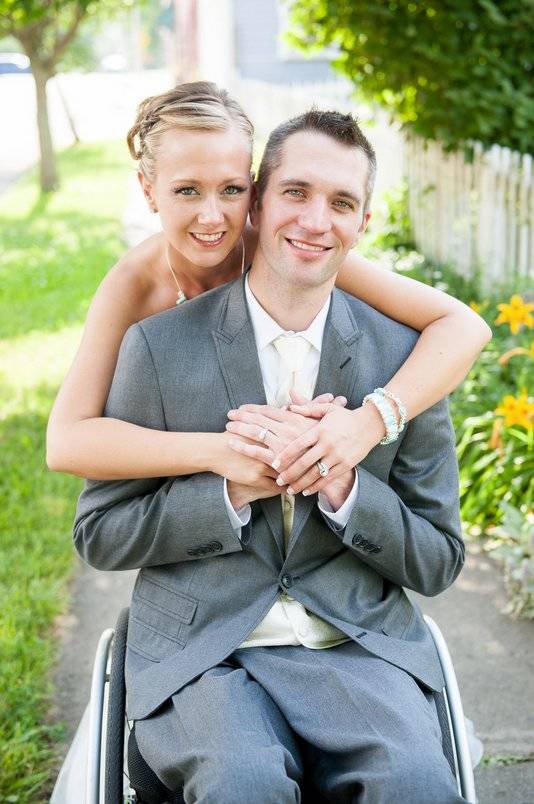 The happy couple on their wedding day.