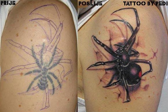 Watch out! There's a spider on...oh. It's just your tat. I knew that.