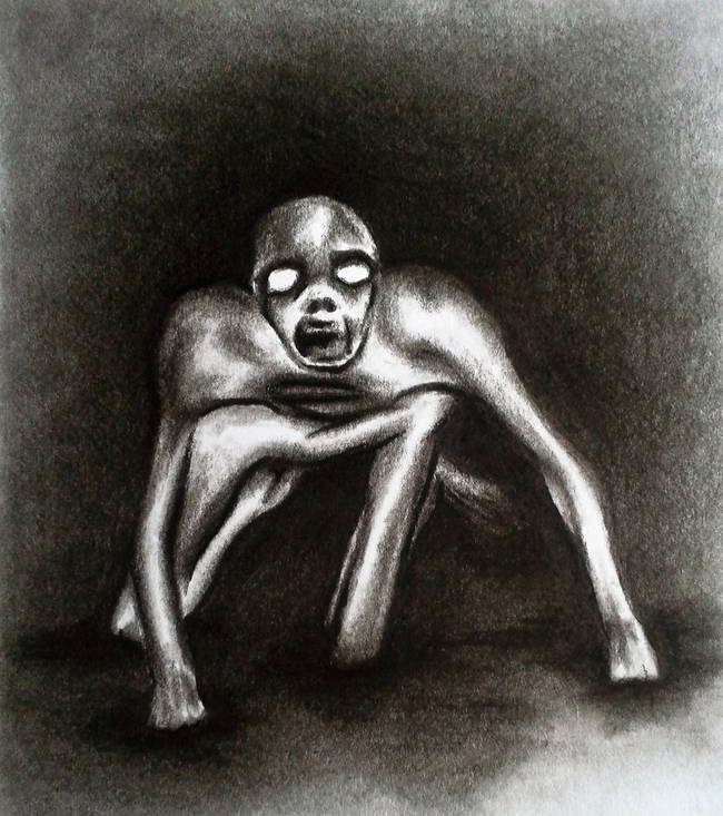 <a href="https://creepypasta.wikia.com/wiki/Skinwalker">Skinwalker</a> - This is a legend of a strange creature which takes delight in dismembering animals in the woods, and leaves traces behind for a father and son to track and set their eyes upon it's terrifying form.