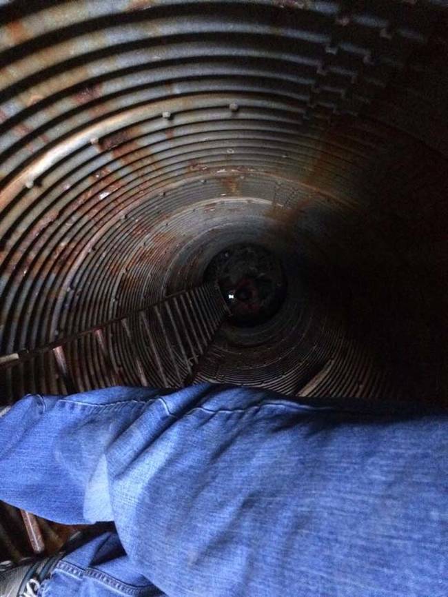 Looking back down into the silo.