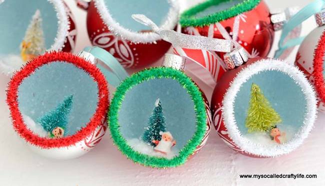 To finish it off, add a sparkly pipe cleaner around the edges of the ornament with hot glue.