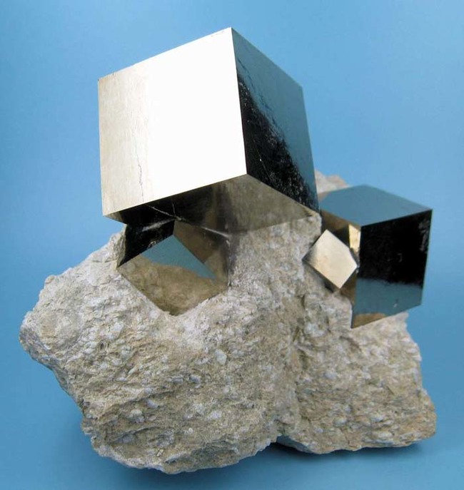 8.) Perfect cubes of pyrite formed naturally.