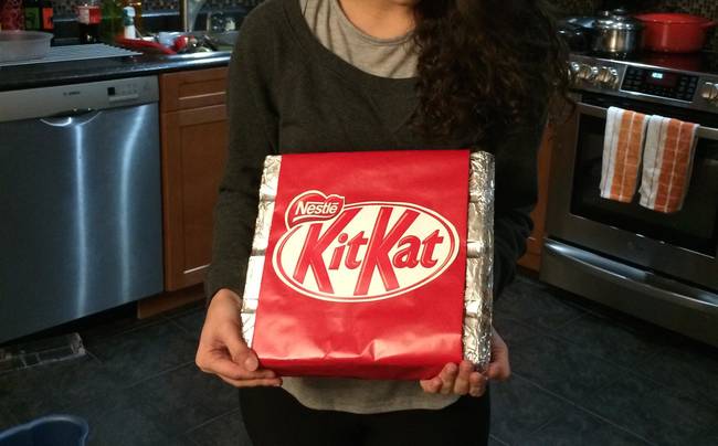 Q: How can you top getting a giant Kit Kat bar for your birthday?