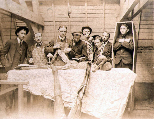 Medical students with cadavers, date unknown