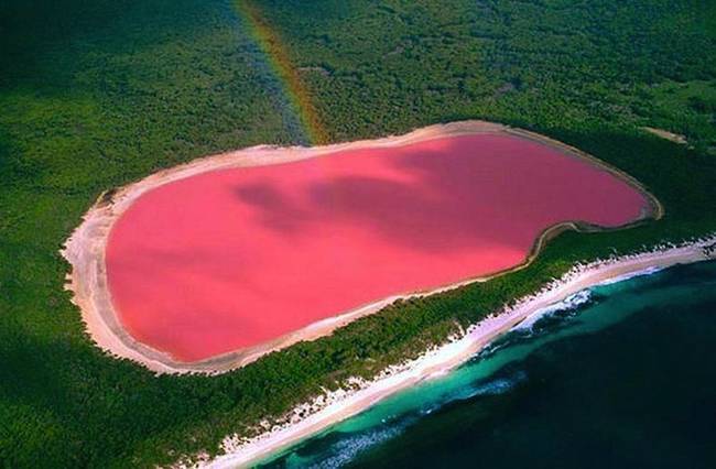 1.) Lake Hillier, "The Pink Lake," Western Australia