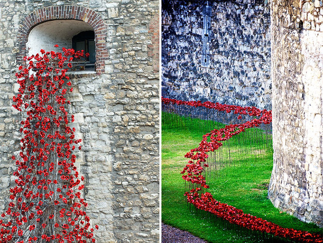 This summer, the moat has been filled with 888,246 red ceramic poppies, one for each British and Colonial soldier who perished during World War I.