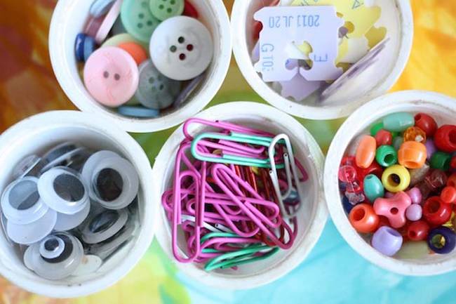 Reuse K-cups as organizers for office and craft supplies.