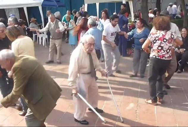 Wandering onto the dance floor, this old man suddenly wanted to act the age he still felt in his heart. Which of course was the same age he used to bust a move.