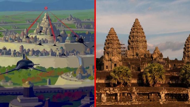 21.) The castle in Atlantis was based on Angkor Wat.