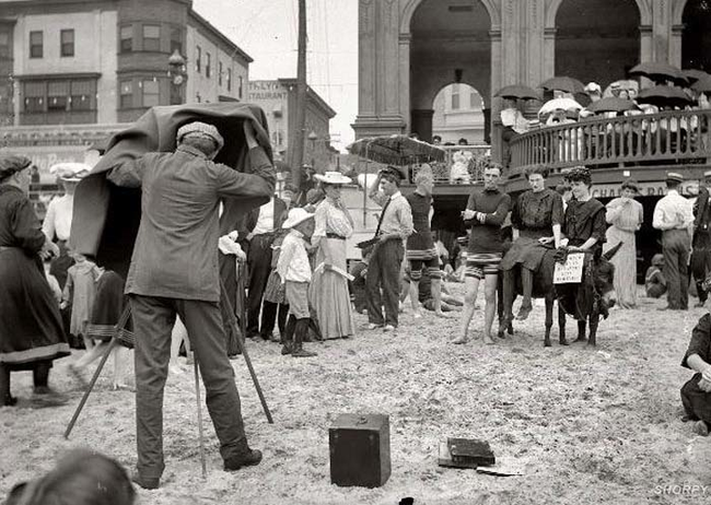 1.) Taking pictures on the beach in Atlantic City, 1912.