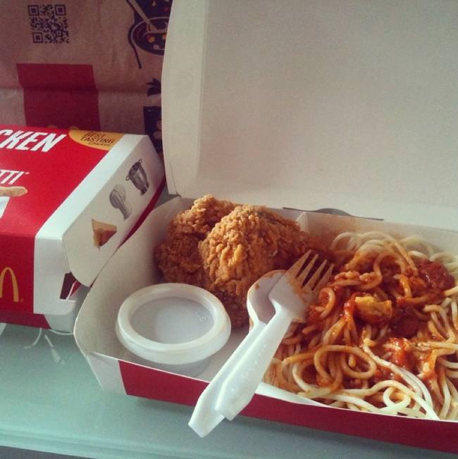 2.) Fried Chicken With Spaghetti - McDonald's (Philippines)