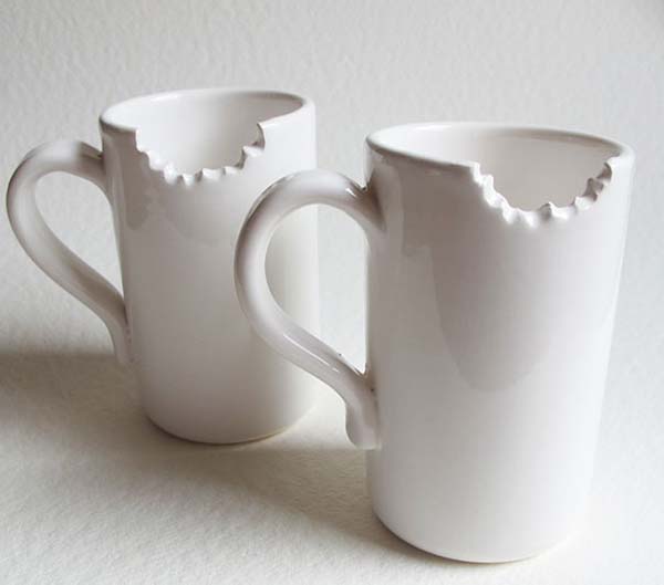 21.) Mugs with a bite taken out