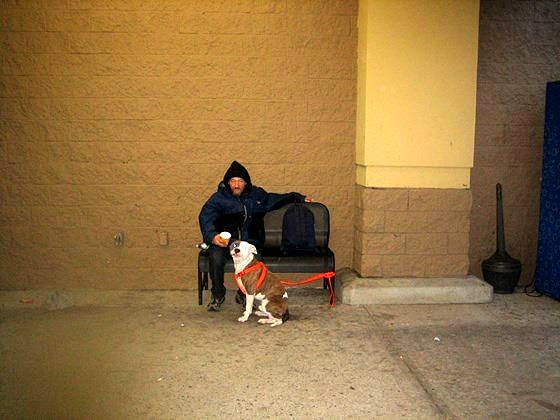 Here's Antonucci with his "son," Petey. He's raised him since he was a little pup.