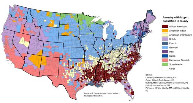 20.) Ancestry by county.