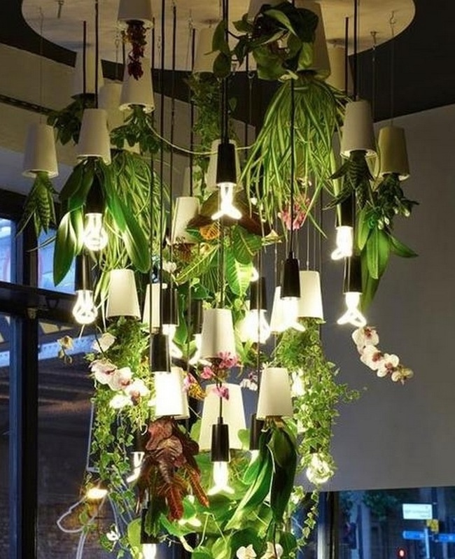 14) Hanging Plant Lights: <a href="https://scraphacker.com/diy-upside-down-planters/">Full Instructions</a>