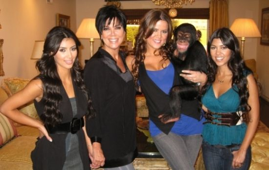 7.) The Kardashians and their pet chimp.