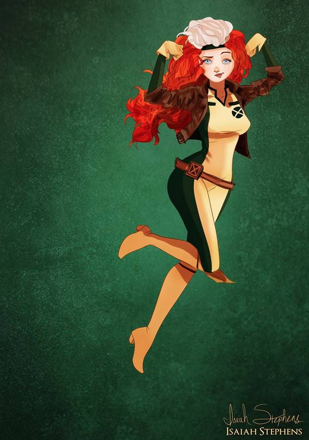 Merida (from <i>Brave</i>) as Rogue (from <i>X-Men</i>)