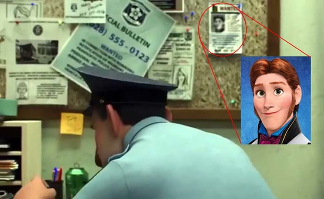 6.) Hans from Frozen shows up in a wanted poster during Big Hero 6 (an upcoming movie).