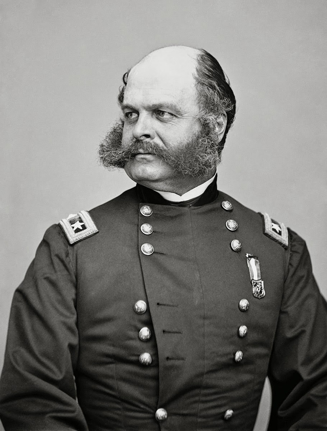 8.) General Ambrose Burnsides, the Civil War commander whose unusual facial hairstyle gave sideburns their name.