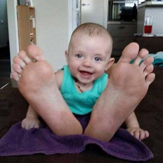 1.) You know what they say about big feet... happy babies!