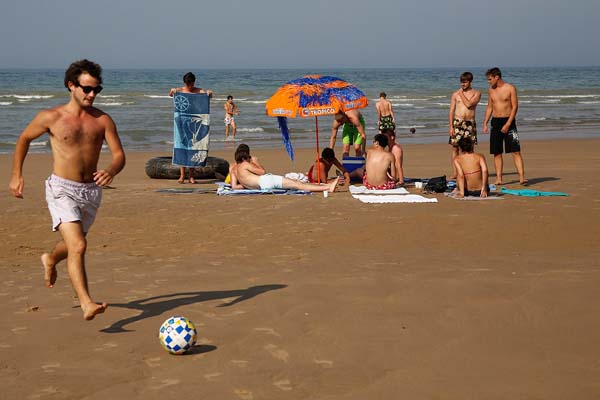 Now, people can often be seen frolicking on this D-Day landing zone.