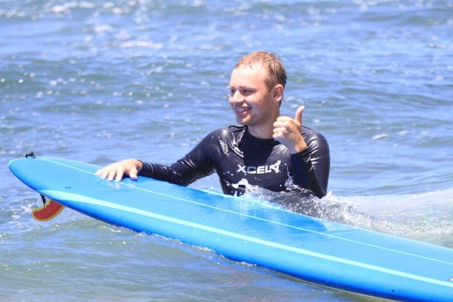 For his wish trip, Michael he got to check out the waves in Hawaii.