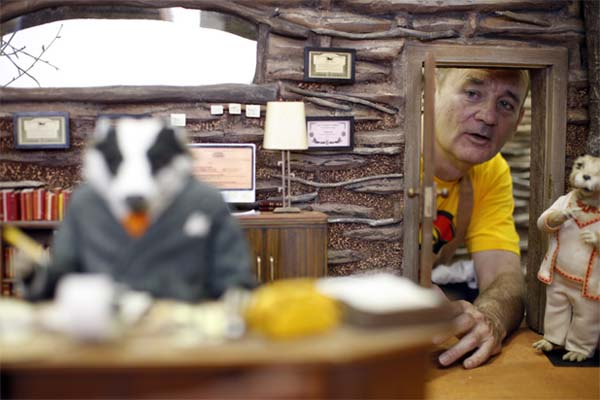 12.) Bill Murray behind the scenes on Fantastic Mr. Fox.