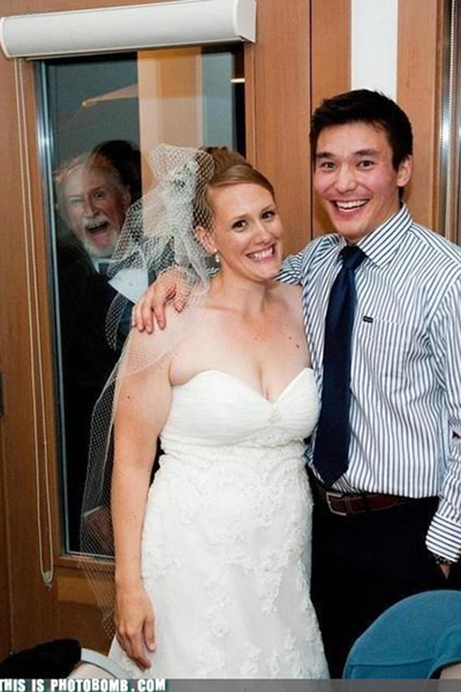 16.) This guy is just so happy for the newlyweds.