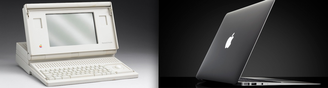 8.) A clunky Apple laptop VS a MacBook Air.