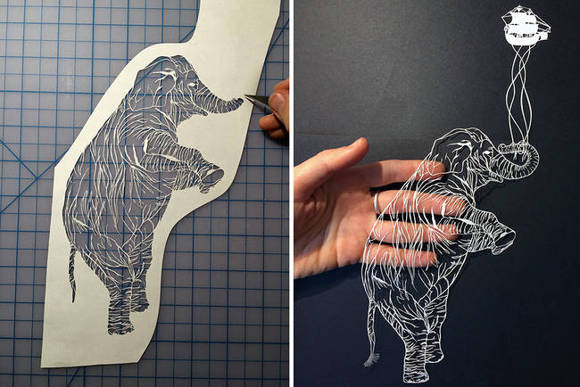 A look at White's paper carving process.