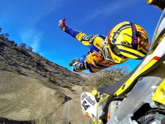 Lance Coury Doing a Jump on His Motorcycle