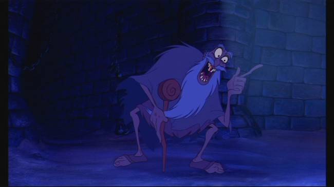 The disguised Jafar from "Aladdin" actually makes an appearance in "The Hunchback of Notre Dame"...