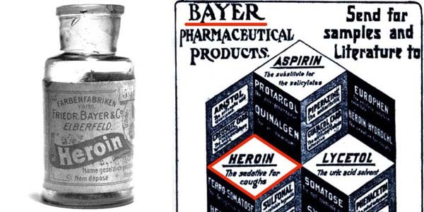 11.) Heroin was used to treat coughs: Bayer used to produce commercialized heroin in the 1890s as a cough, cold and pain remedy. It was marketed towards kids until 1912.