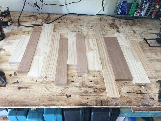 To start, the wood was laid out as it would be put together.